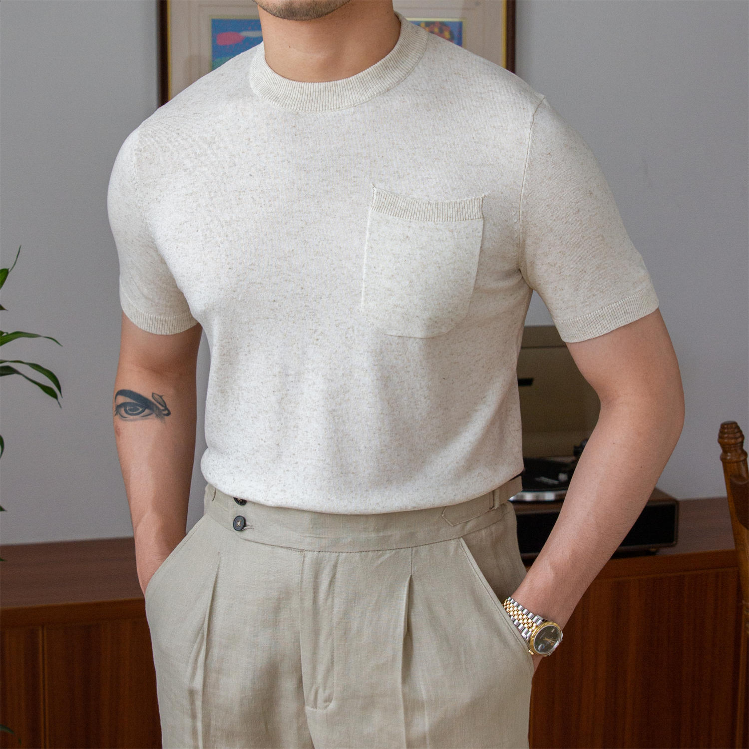 JP's Knitted Linen Blend T-Shirt