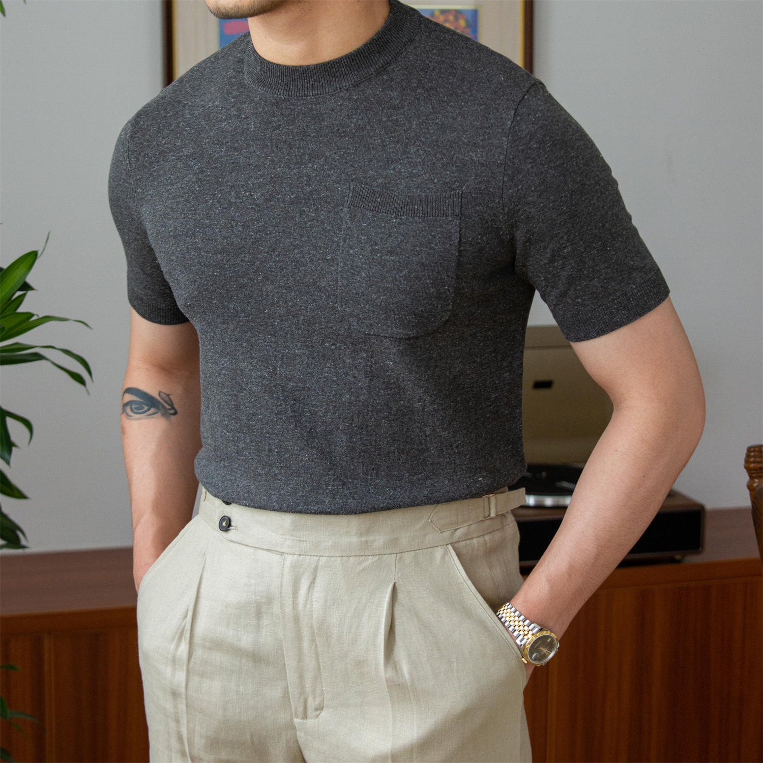 JP's Knitted Linen Blend T-Shirt