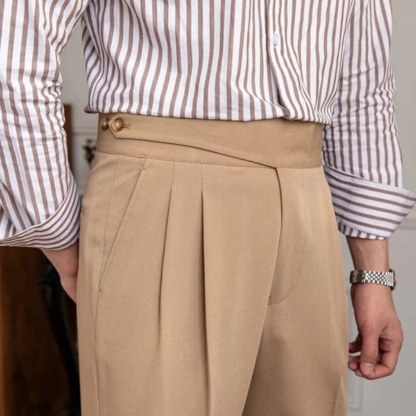 Couture - Pleated Pants with Double Button