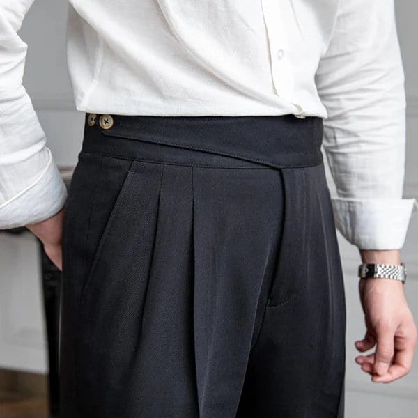 Couture - Pleated Pants with Double Button